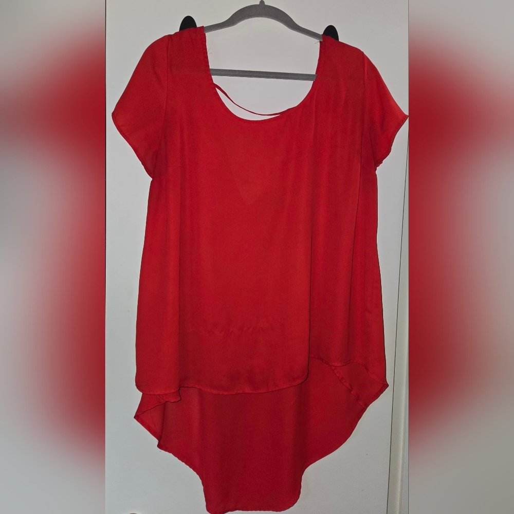 Torrid Vibrant Red Tunic Top Hi Lo